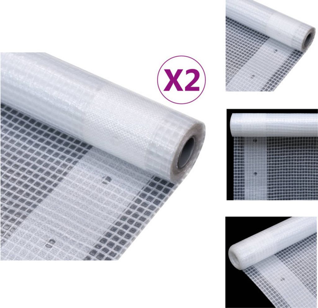 vidaXL Gitter-Abdeckplanen 2 Stk. 260 g/m² 1,5x10 m Weiß - Planen