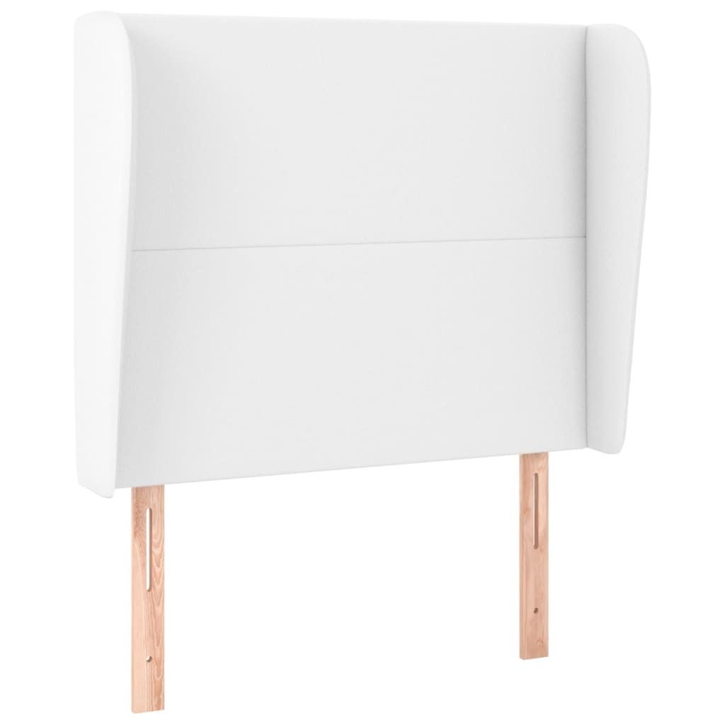 vidaXL Kopfteil mit Ohren Weiß 93x23x118/128 cm Kunstleder
