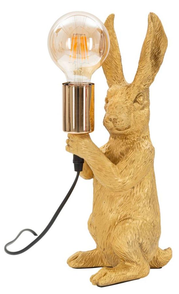 Mauro Ferretti Kaninchen Tischlampe E27 13x17x35,5 cm gold Produktbild 