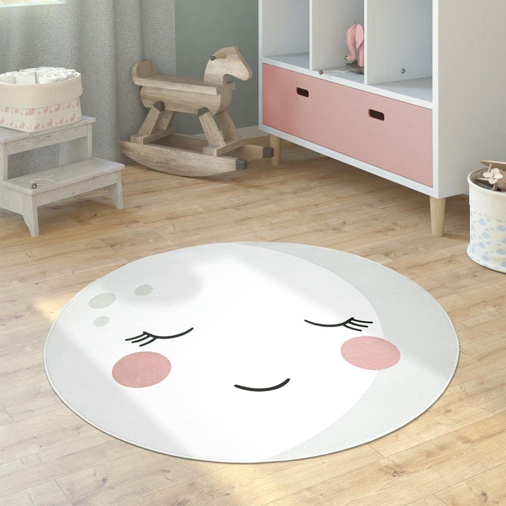 Kinderteppich Teppich Kinderzimmer Rund Spielmatte Produktbild 