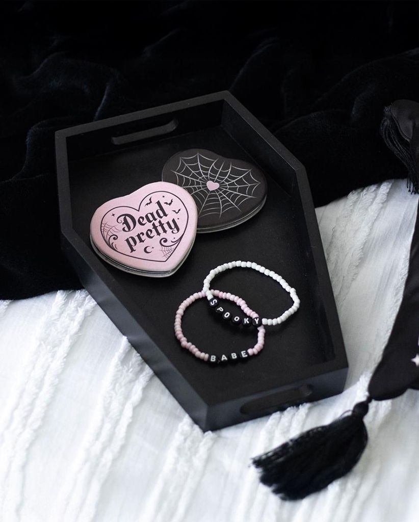 Schwarzes Sargtablett als Wohnaccessoire 24,5 cm