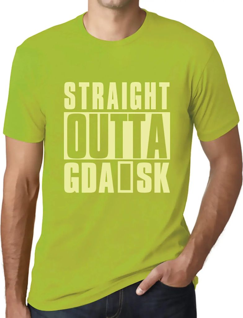 Herren Grafik T-Shirt Direkt aus gdańsk – Straight Outta Gdańsk – Öko-Verantwortlich Vintage Jahrgang Kurzarm Lustige Druck Geburtstag Gesch...