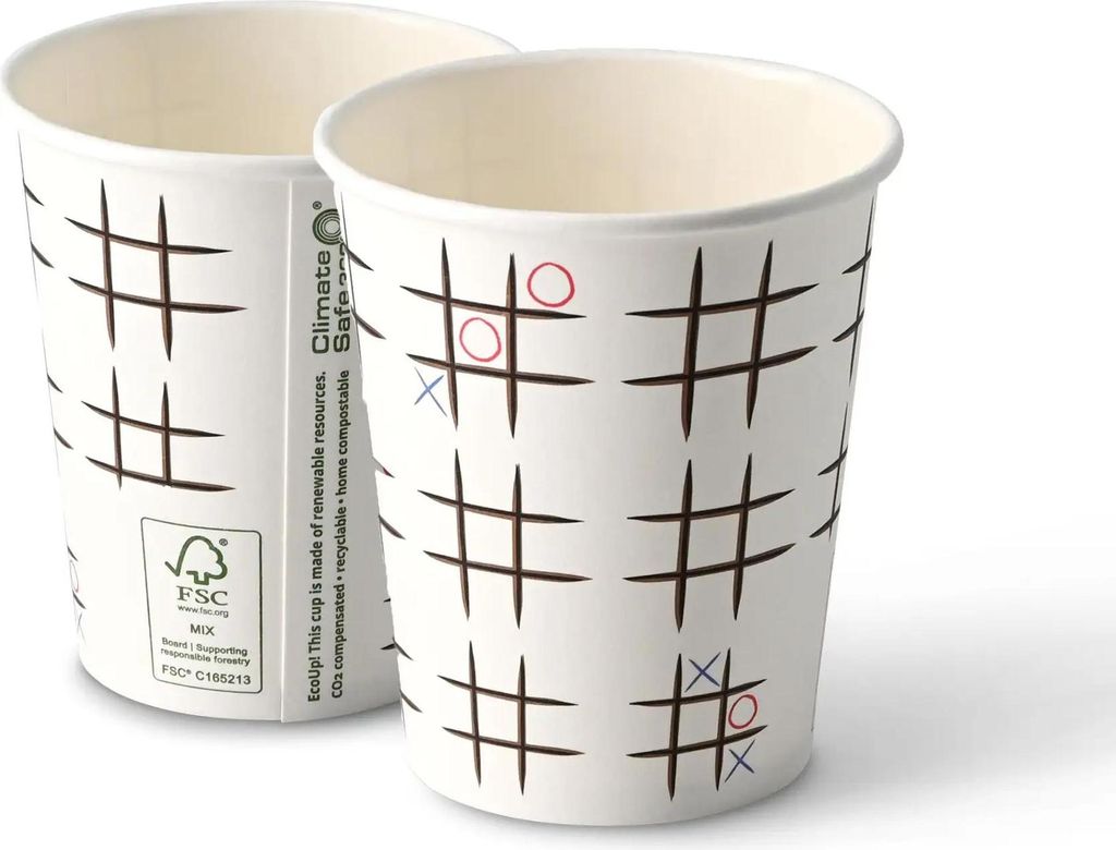 Tic-Tac-Toe-Streusel aus Papierbechern, 250 ml, 50 Stück