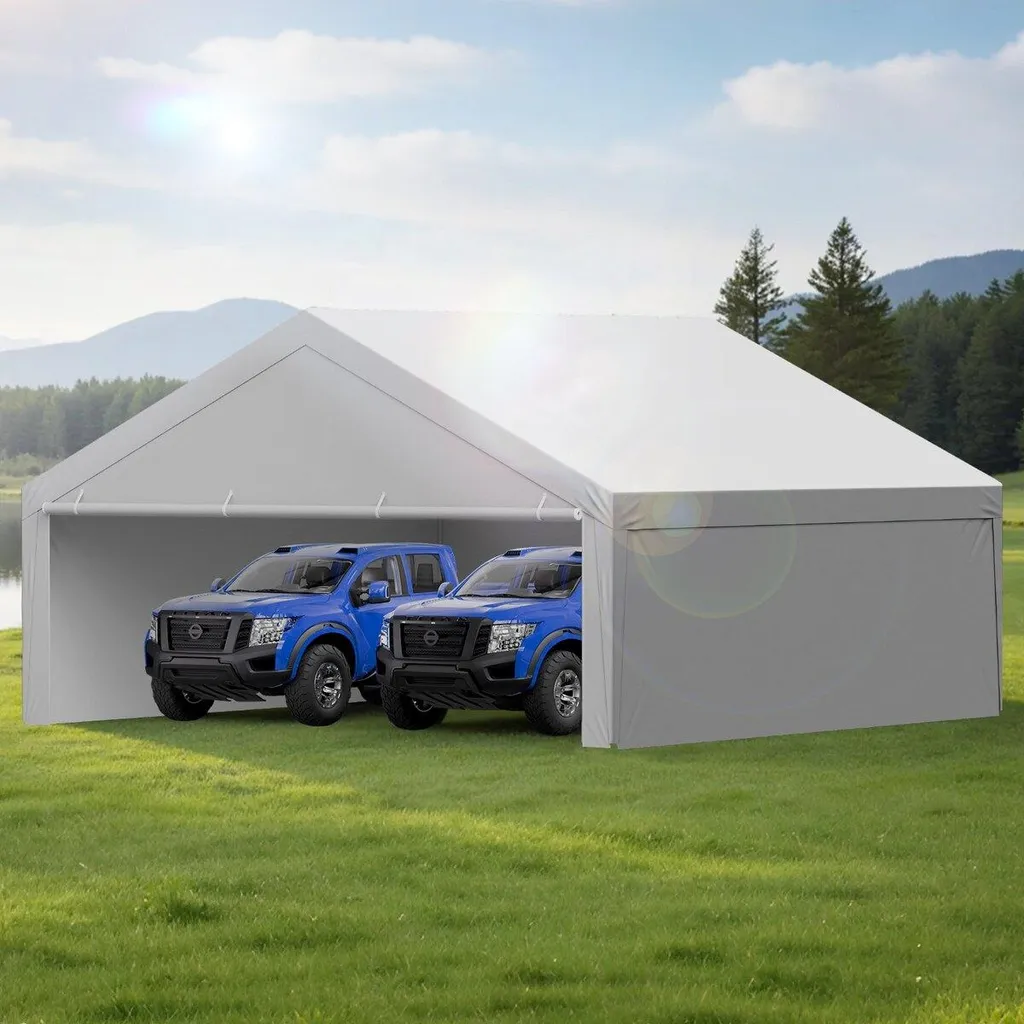 Bâche pour Garage Portable 6x6m Imperméable et Résistante aux Rayons UV - 8