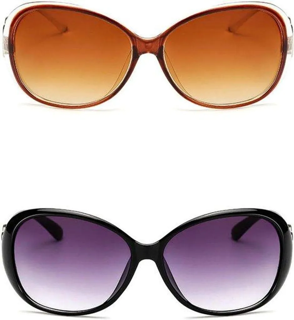Lot de 2 paires de lunettes de soleil tendance pour femme avec verres UV