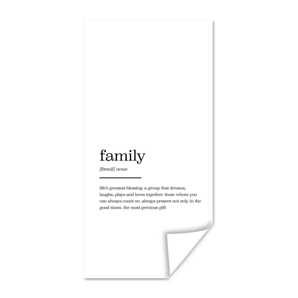 MuchoWow Poster Zitate - sprichwörter - familie - Wörterbuch 60x120 cm - Wandschmuck