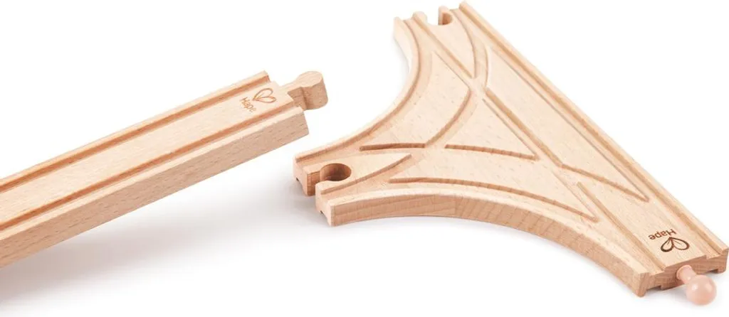 Rail de Train en Bois Forme T Hape Accessoire Circuit de Chemin de Fer