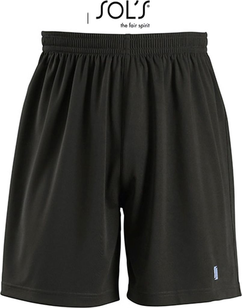 SOLs Teamsport 01221 | Herren Basic Shorts San Siro / Elastischer Bund mit Kordel - Farbe: Black - Größe: XL
