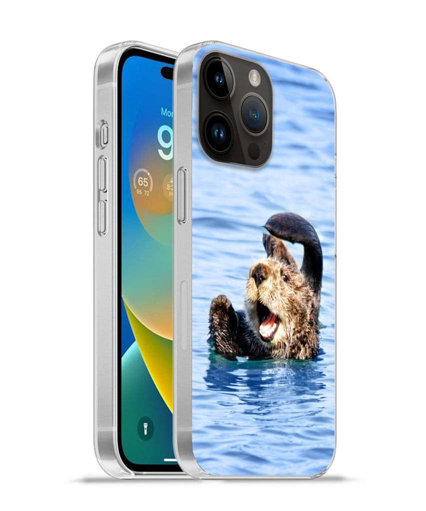 MuchoWow Handyhülle Schutzhülle Hülle für Apple iPhone 14 Pro Max Seeotter - Lustig - Wasser - Kinder - Jungen - Mädchen - Kind Silikon Soft...