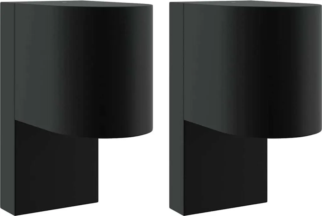 vidaXL Lampada Parete Esterni Acciaio Inox Nero 2 pz - Acquista Ora