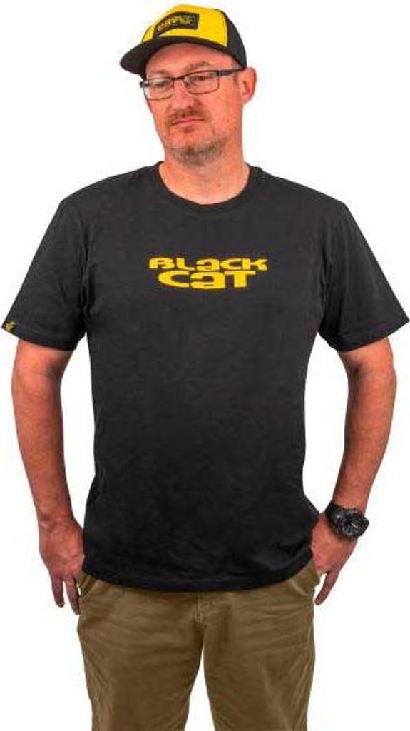Black Cat Logo Kurzarm-t-shirt Schwarz 3XL Herren Schwarz 3XL