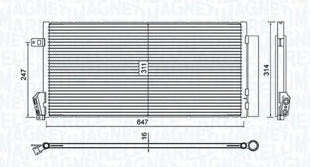 Radiateur de Clim pour Fiat Doblo 2010 et Après avec Filtre Déshydratant
