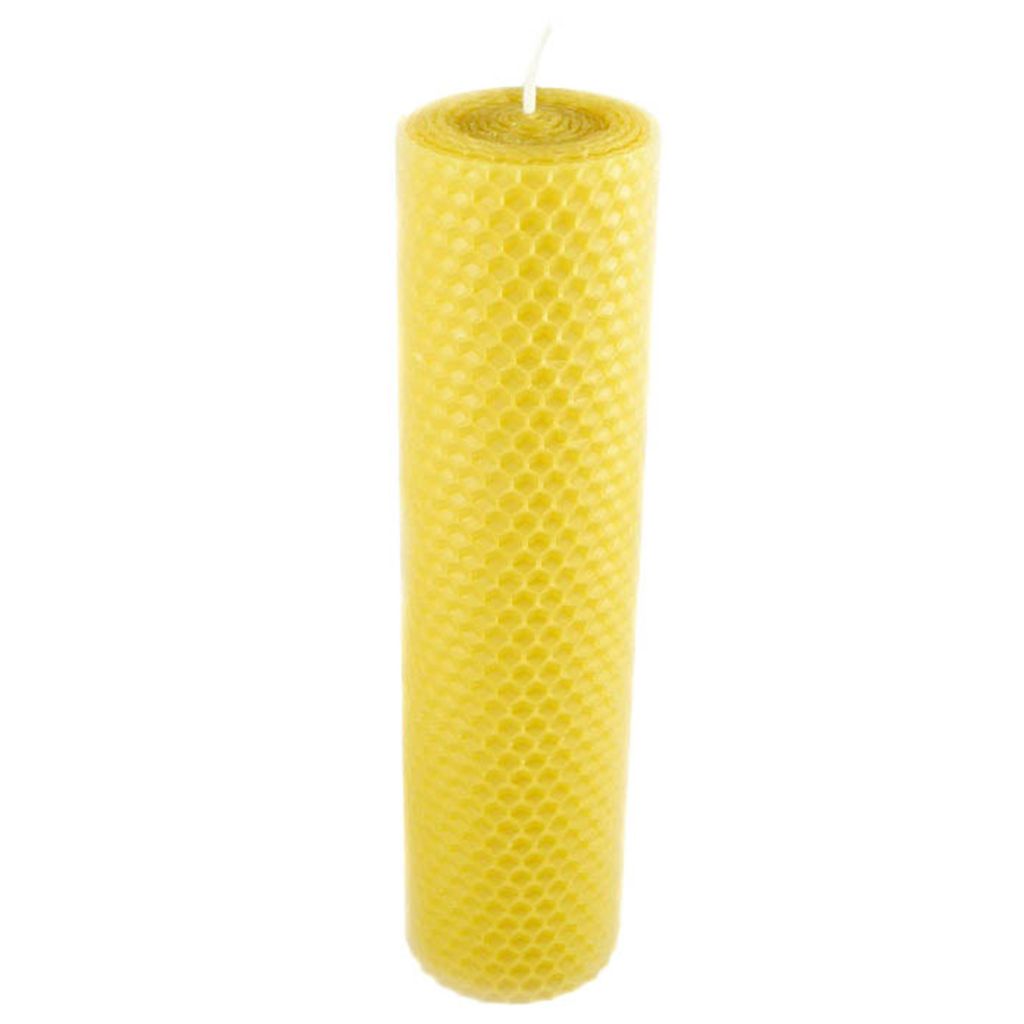 Handgefertigte Bienenwachs Rollkerzen Stabkerzen mit Wabenmuster – große Kerze 20 cm hoch, lange Brenndauer, warmes Kerzenlicht aus Naturwachs N...