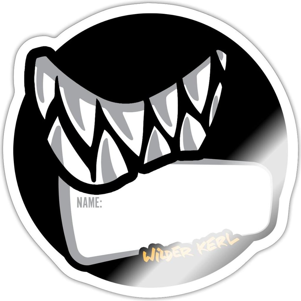 Spreadshirt Die Wilden Kerle Namenssticker Grins Sticker Aufkleber, 10 x 10 cm, Weiß glänzend