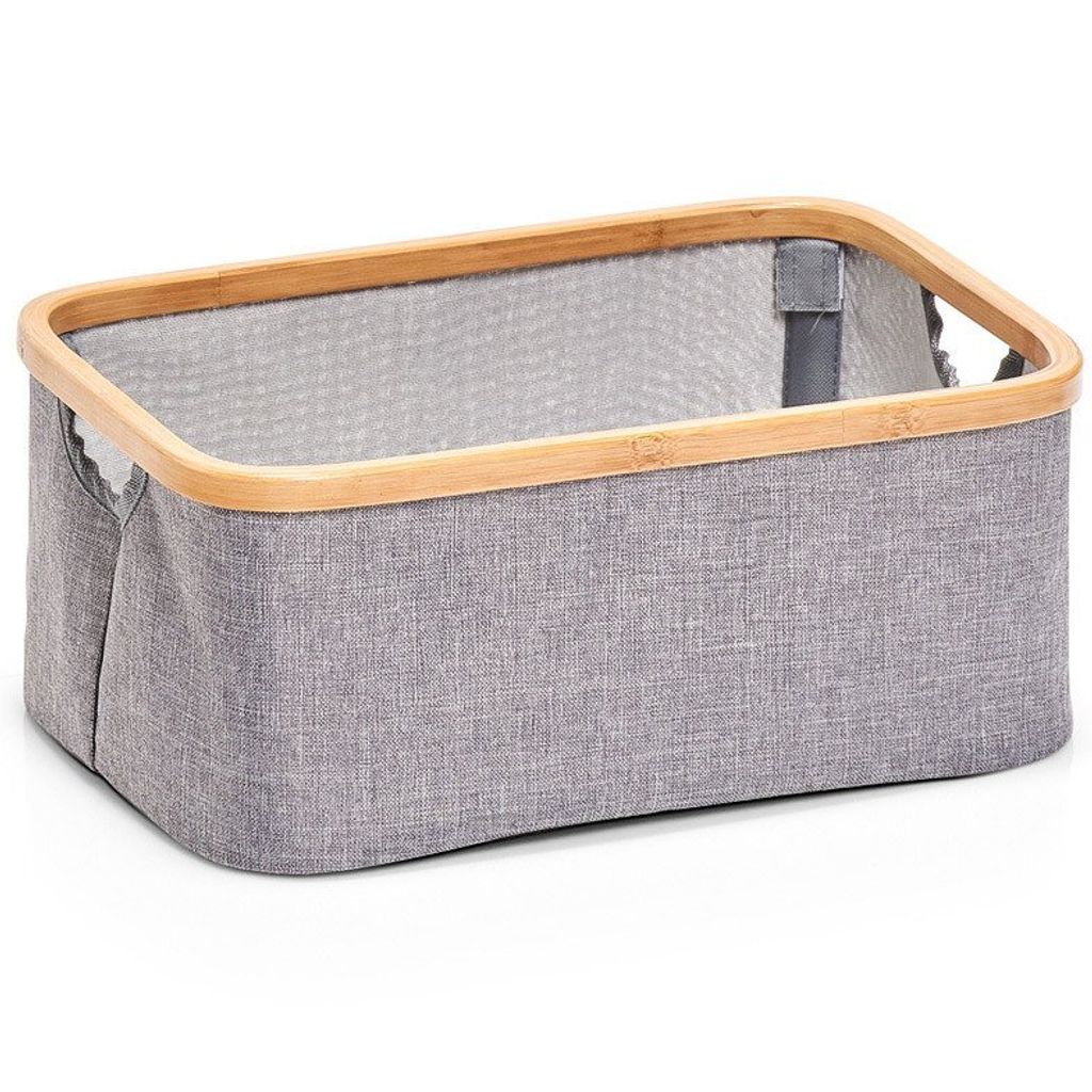 Zeller Aufbewahrungskorb, Polyester/Bamboo, Grau