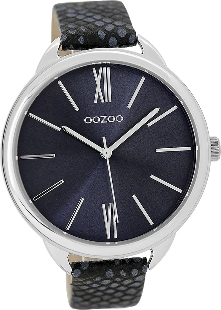 Montre femme Oozoo mate au design épuré et bracelet bleu foncé