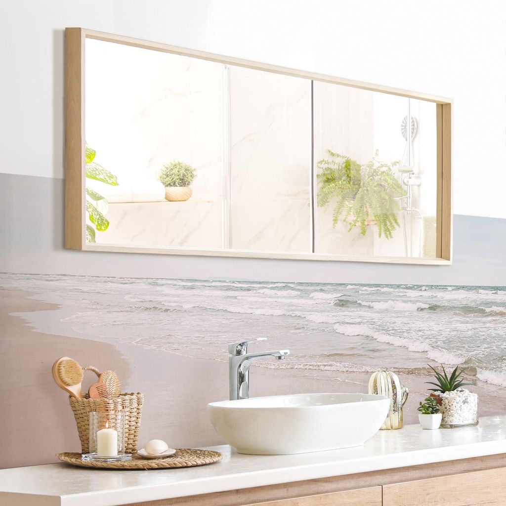 Wandverkleidung Bad Strand selbstklebend - 0.61 mm Wandpaneel matt wasserfest Design türkis Maritim Badrückwand fugenlos 210x60 cm