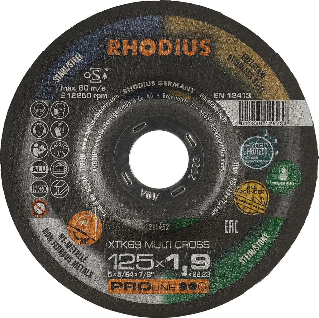 Disque de tronçonnage pour carrelage bois et métal Rhodius XTK69 25 p
