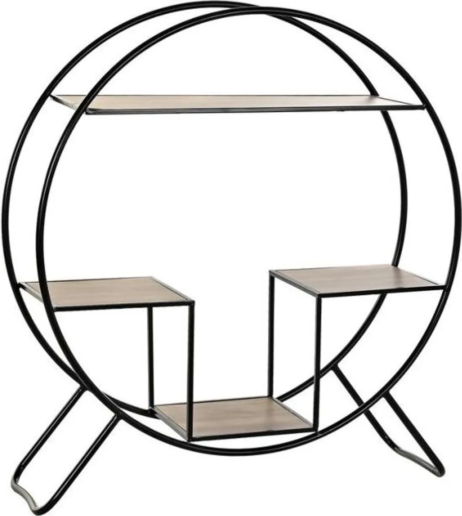 Étagère Design Métal Noir et Bois de Sapin Gris Clair 90x30x100 cm