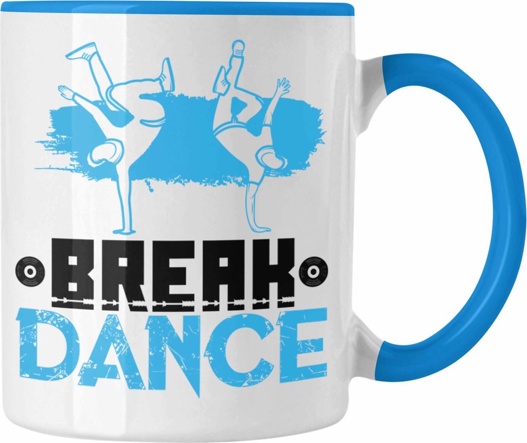 Trendation - Break-Dance Tasse Geschenk Jungs Breakdancer Geschenkidee Geburtstag Weihnachten (Blau)