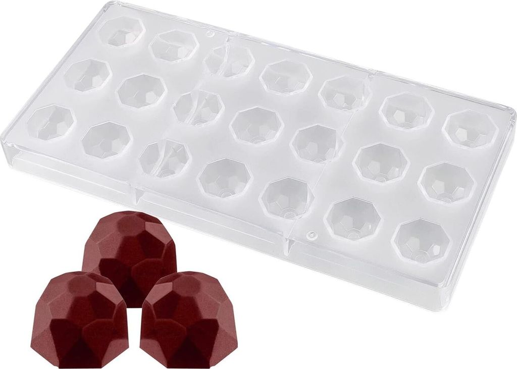 Schokoladenform Transparent Pralinenform, Pralinenform Polycarbonat DIY Schokoladenformen mit 21 Löchern mit Halbgewinde für die Heimwerkerproduk...