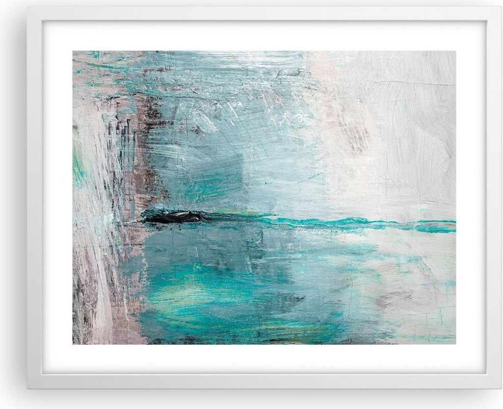 Gerahmtes Poster - Weißer Rahmen - Abstraktion modern - 50x40 cm - Wand Bild - Wanddeko - Wandbilder - Kunstposter - Wandposter - Bilderrahmen - B...