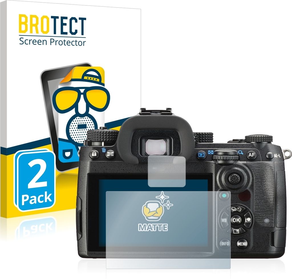 2x BROTECT Schutzfolie für Pentax K-3 Mark III Displayschutz Displayschutzfolie Folie Matt Entspiegelungsfolie