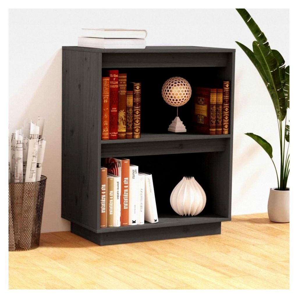 Konsolenschrank, grau, 60 x 34 x 75 cm, Massivholz, Kiefer