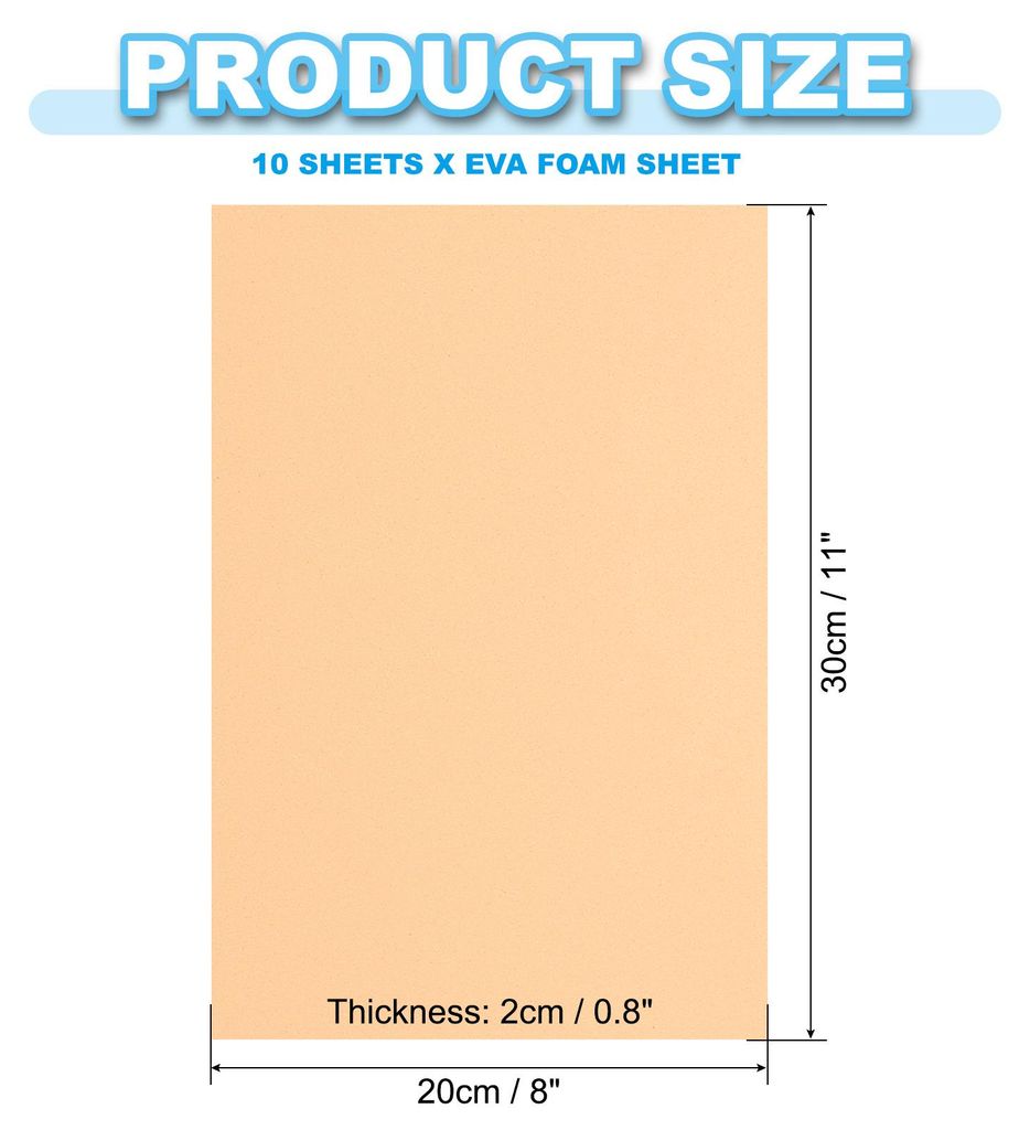 Beige Selbstklebefreie EVA-Schaumplatte 12 x 8 Zoll 2mm dick EVA-Filz fš¹r Bastelprojekte DIY, 10 Stš¹ck