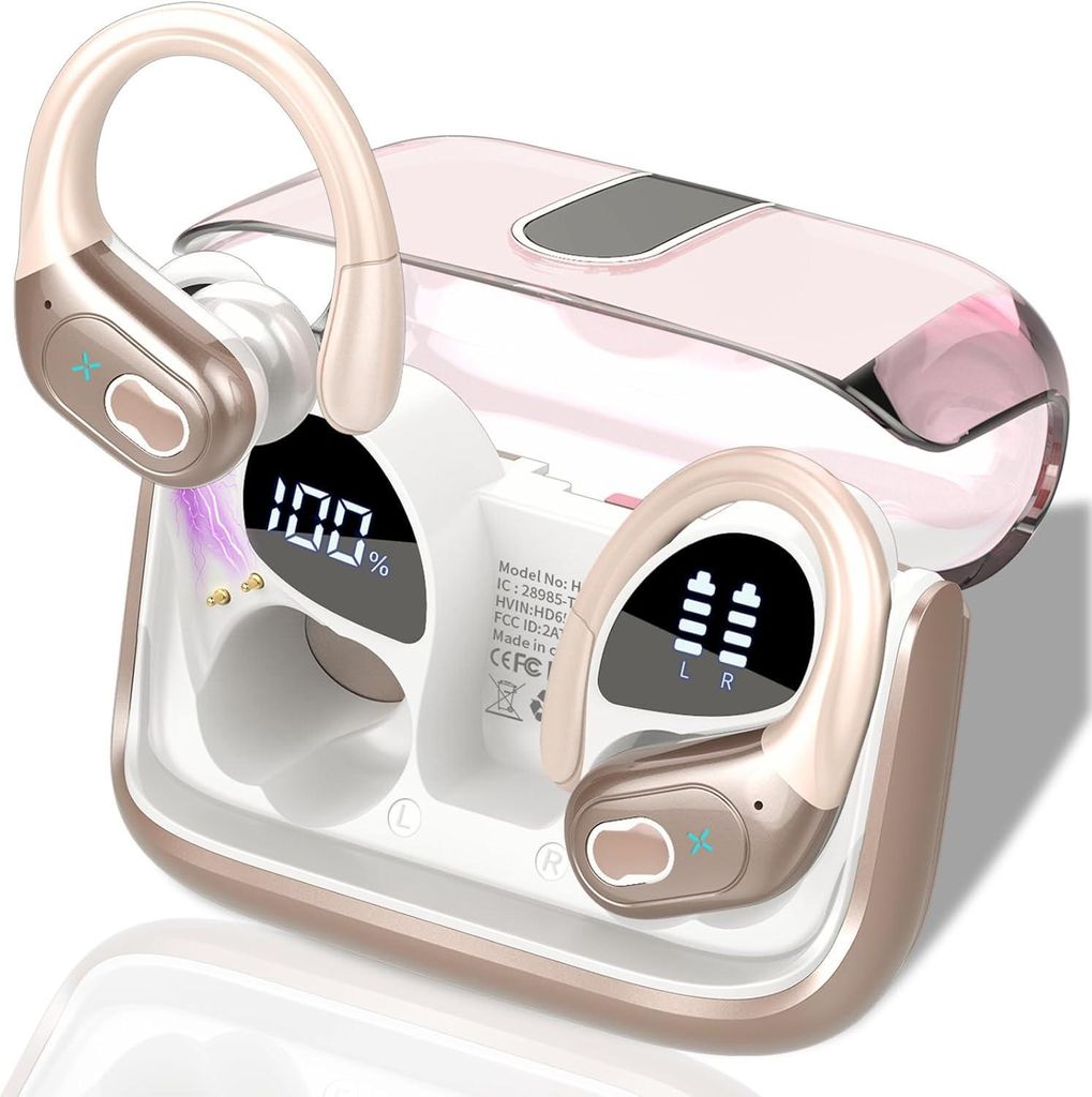 In Ear Kopfhörer Kabellos Bluetooth 5.4 mit ENC Mic, 75 Std Spielzeit, Anpassung über die App, Hi-Fi Stereo, IP7 Wasserdicht Ohrhörer LED Anzeige