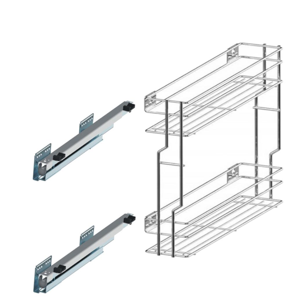 Unterschrankauszug 2 Etage Küchenauszug Schrankauszug mit Softclose für Schränke: 250 mm – Links