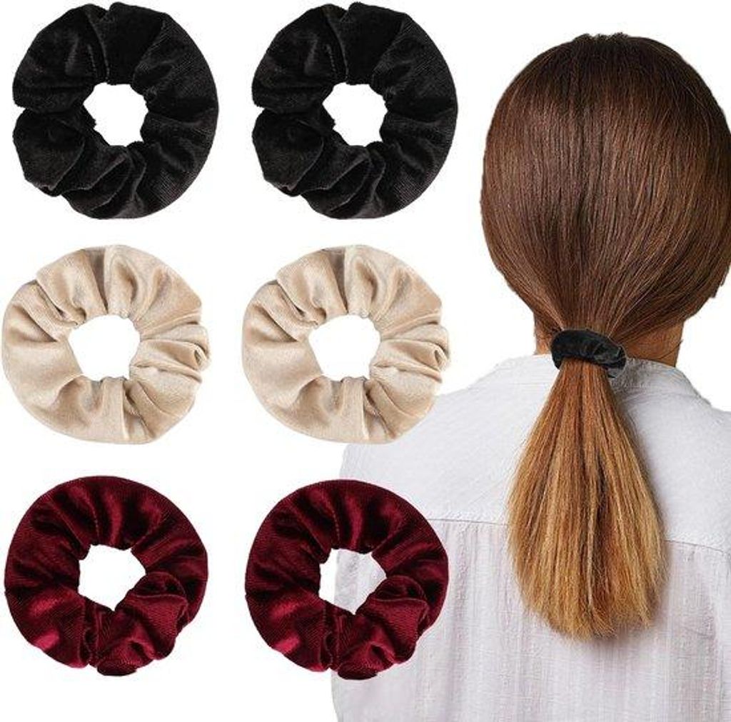 Set von 6 Zip Haarbanden - Reis Haar Elastieken mit Zip - Geheimes Fach - Unbekannter Geld Versteck für Reise - Accessoires für Frauen und Mädchen