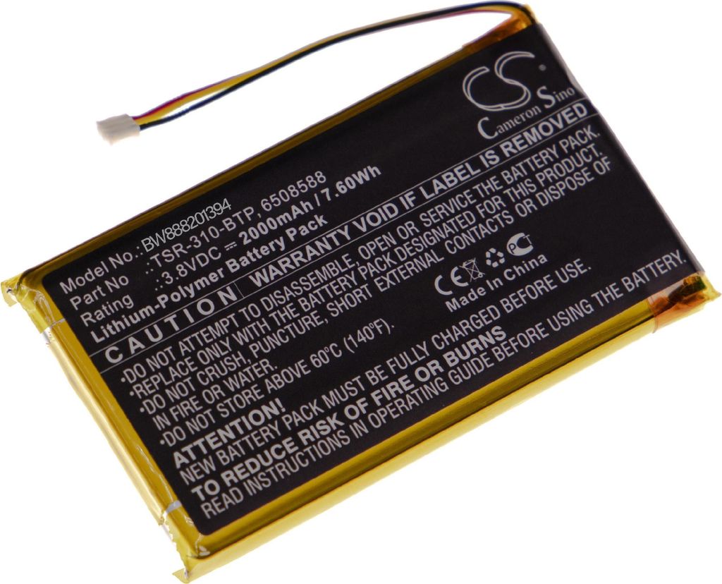 vhbw Akku kompatibel mit Crestron TSR-310 Handheld Computer Scanner (2000 mAh, 3,8 V, Li-Polymer)