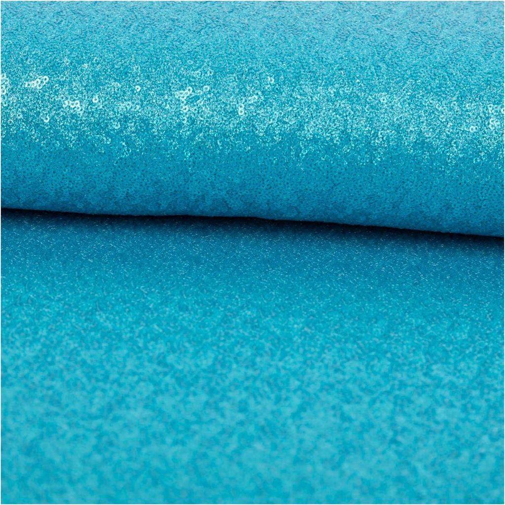 Pailettenstoff Mini Pailetten türkis dehnbar 130cm Breite