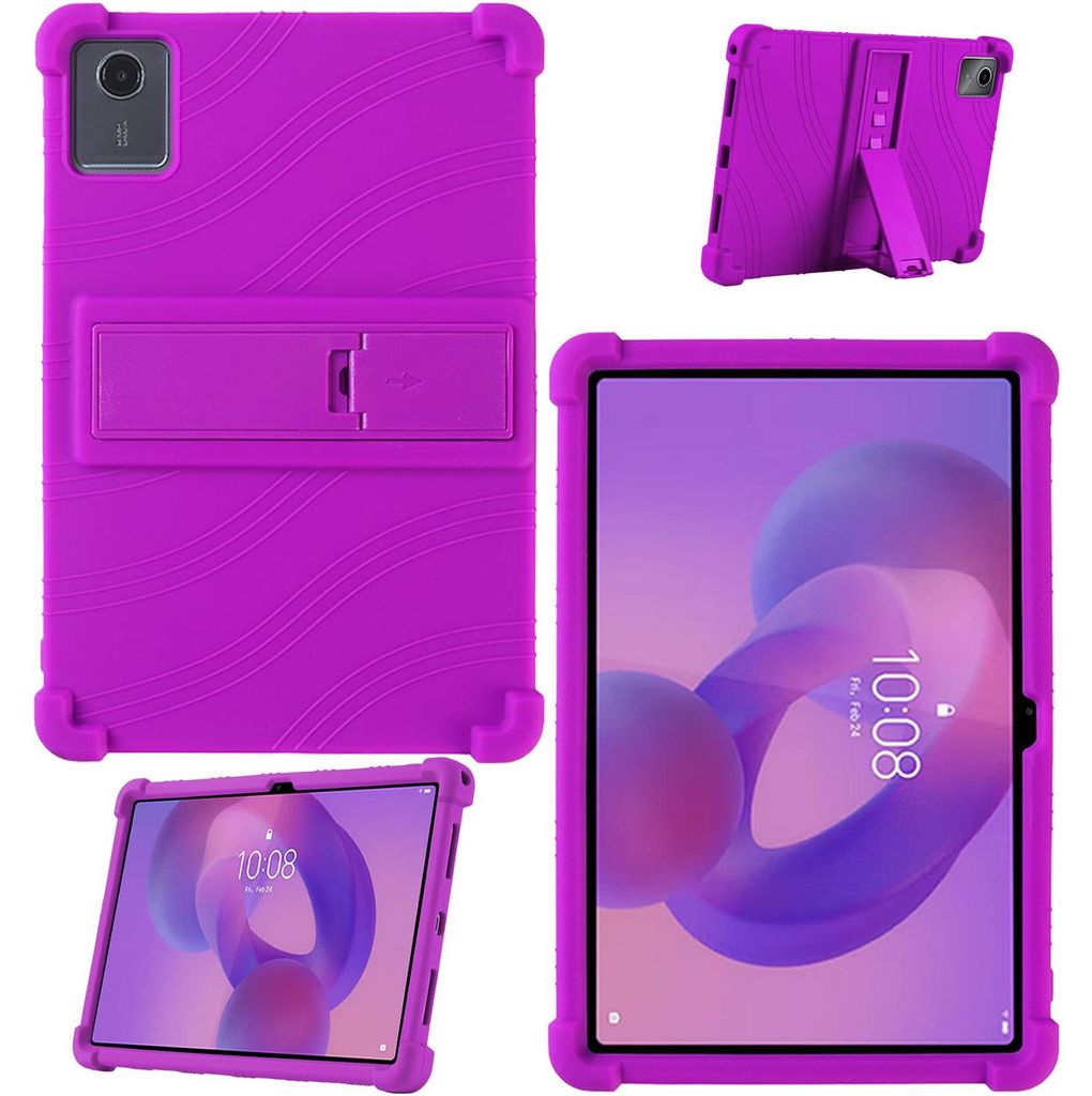 Tablet Hülle für Lenovo Tab M11 / Tab K11 11" 2024, Stoßfeste Weiches Silikon Schutzhülle mit Standfunktion Lila