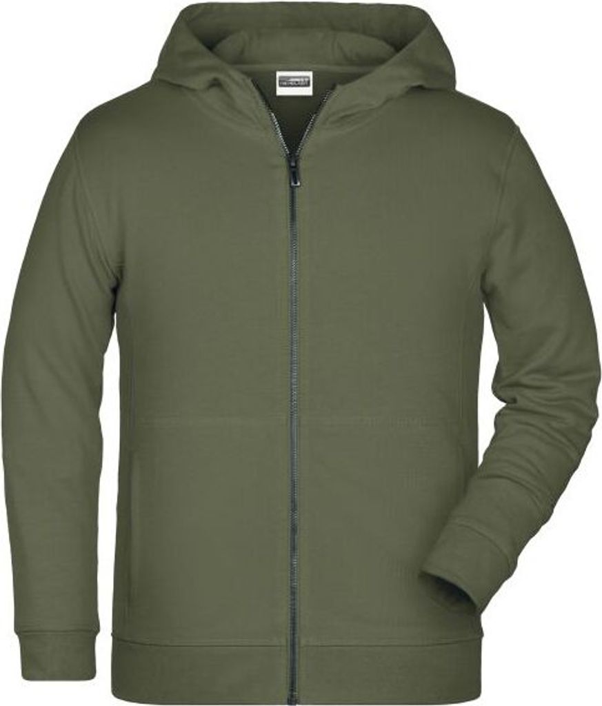 Sweat-Jacke mit Kapuze und Reißverschluss olive, Gr. L Produktbild 