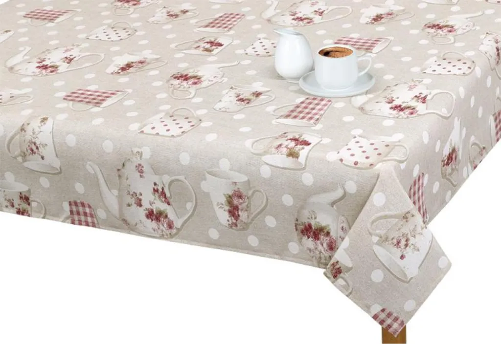 Tovaglia Quadrata 70x70 EMA - Design Rosso/Beige per Tavoli da Interno