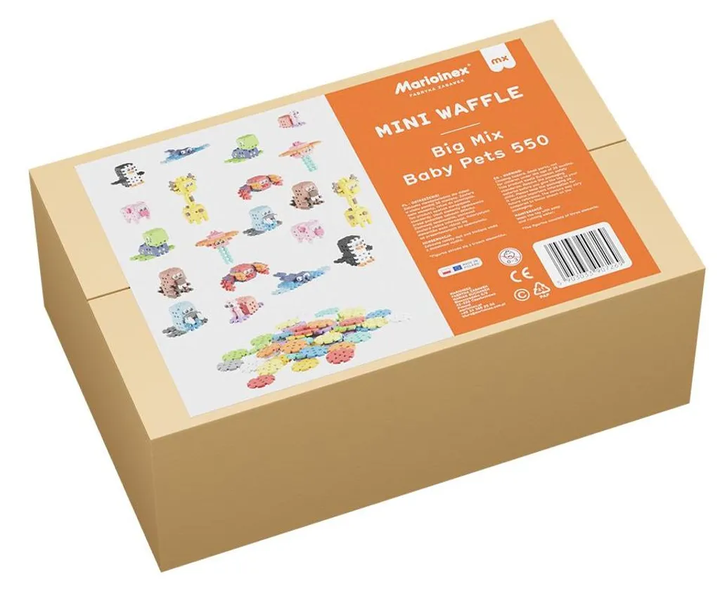 Mini Waffle School Set Pocket Pets : Jeu de Construction Silencieux et Sûr