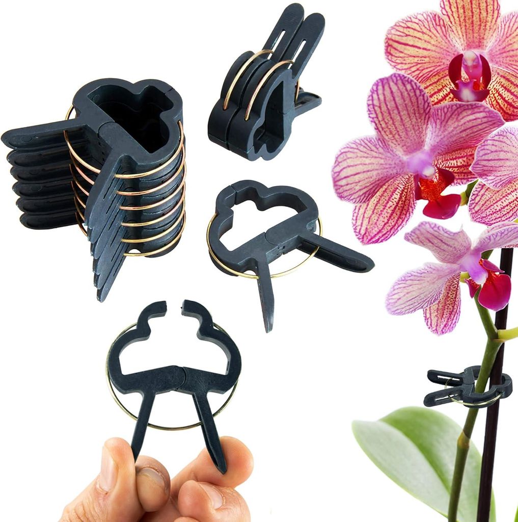 Pflanzenclips 60x - 6cm für Tomaten, Weinreben, Rosen und Kletterpflanzen - wiederverwendbar