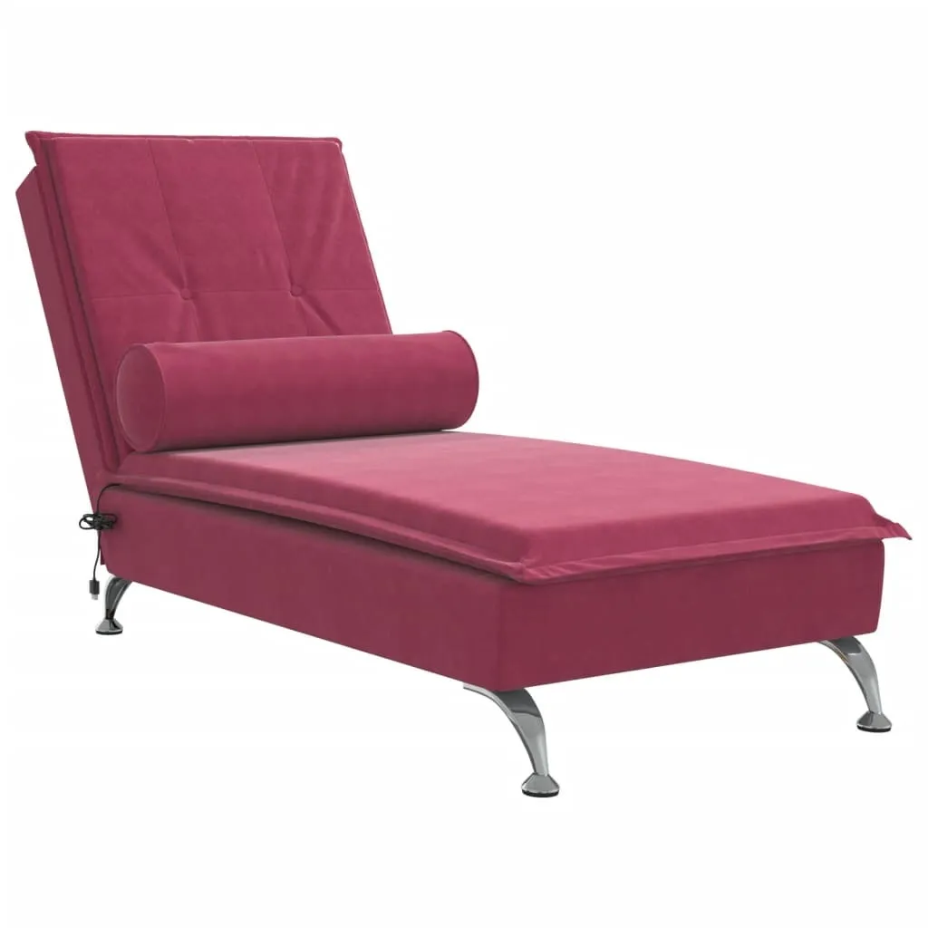 L'Eleganza del Riposo: Chaise Longue Massaggiante Velluto Rosso Vino