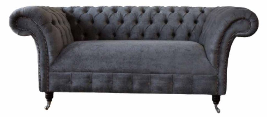 Chesterfield Couch Sofa 2 Sitzer Polster Stoff Design Luxus Sofas Textil