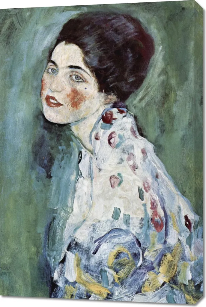 Quadro 60x90 cm Ritratto di una signora, Gustav Klimt Vintage per il salotto