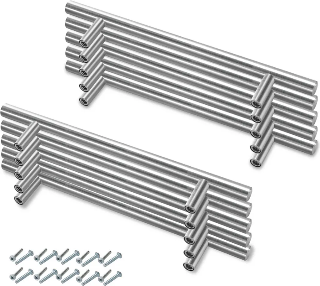 20x Maniglie per Mobili Jiubiaz 128mm - Acciaio Inox per Cucina