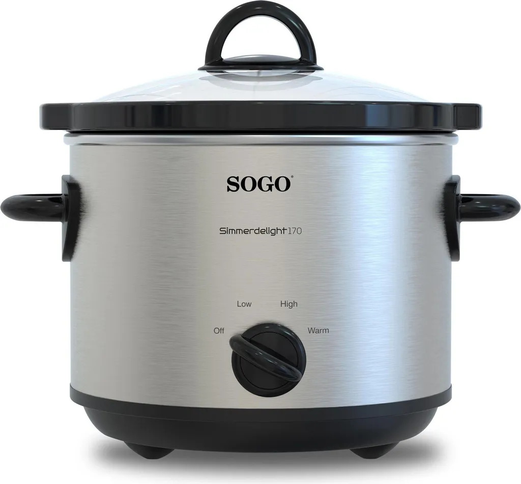 Sogo SS-10705 Mijoteuse Électrique 3L en Acier Inoxydable 170W