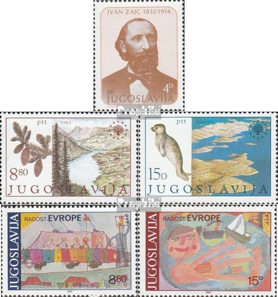 Briefmarken Jugoslawien 1982 Mi 1938,1943-1944,1945-1946 (kompl.Ausg.) postfrisch Ivan Zajc