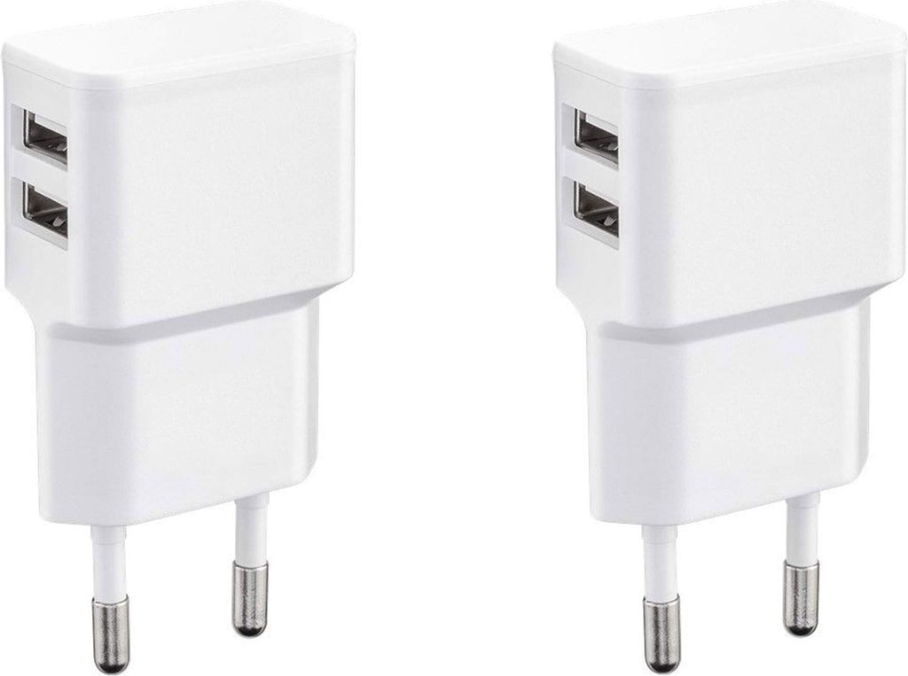 Wicked Chili 2er Set Dual USB Ladegerät 12W / 2400mA Pro Series Universal Netzteil geeignet für Handy, Watch, Powerbank und Bluetooth Speaker, 2-...