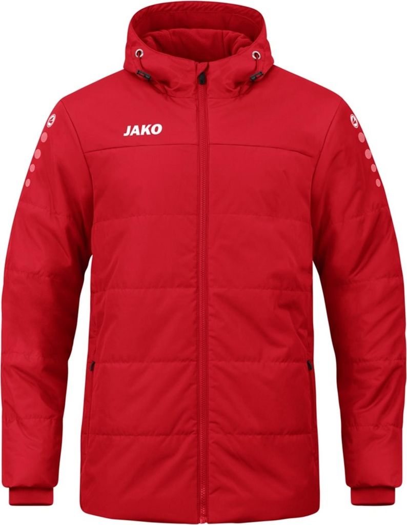JAKO Unisex Coachjacke Team mit Kapuze, Farbe:rot, Größe:L