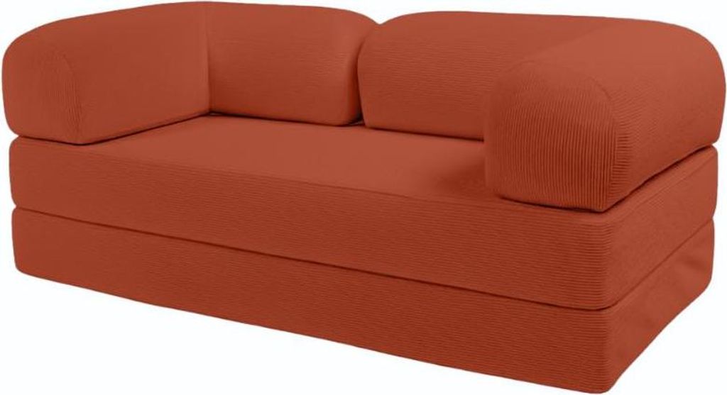 Modulare Schlafsofa 2 Personen aus Cord BANANAIR 90x180 cm terrakotta