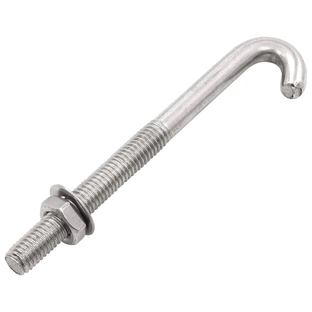 Kit 25 fixations d'ancrage J en acier zingué M8 x 120 mm avec écrou
