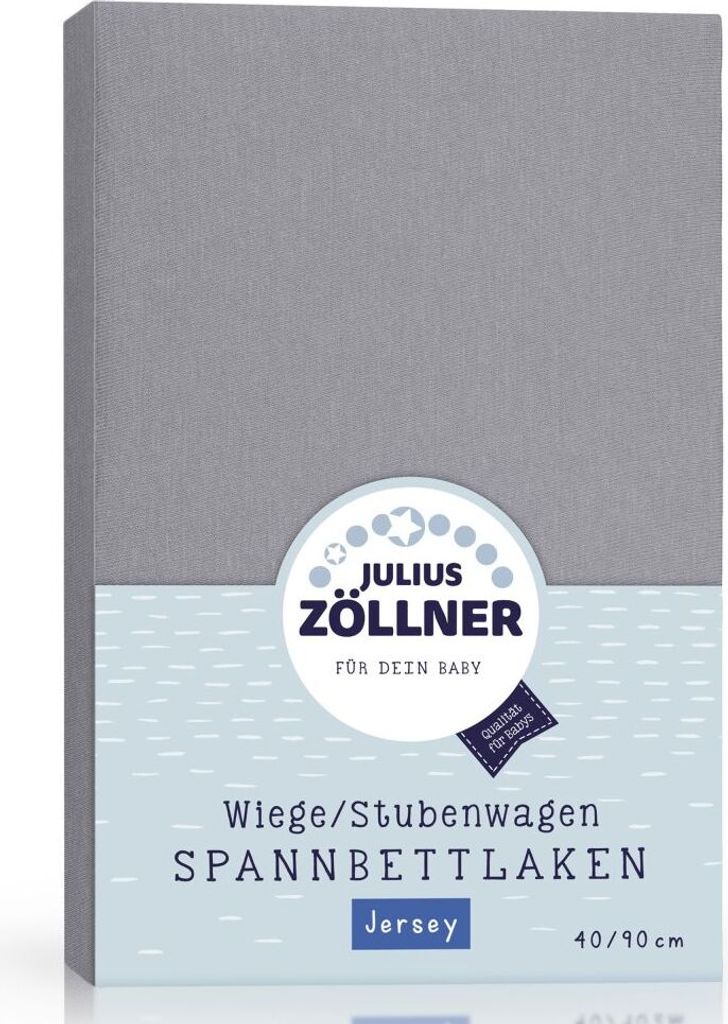 Julius Zöllner Spannbetttuch Jersey 90x40 Anthracite Produktbild 